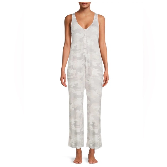 Gray Camo Sleeveless Jumpsuit - Picture 1 of 4